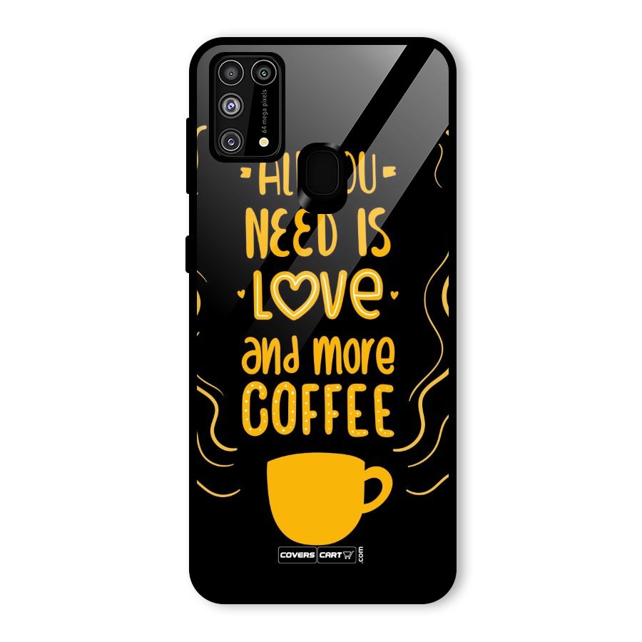 Love and More Coffee Glass Back Case for Galaxy F41