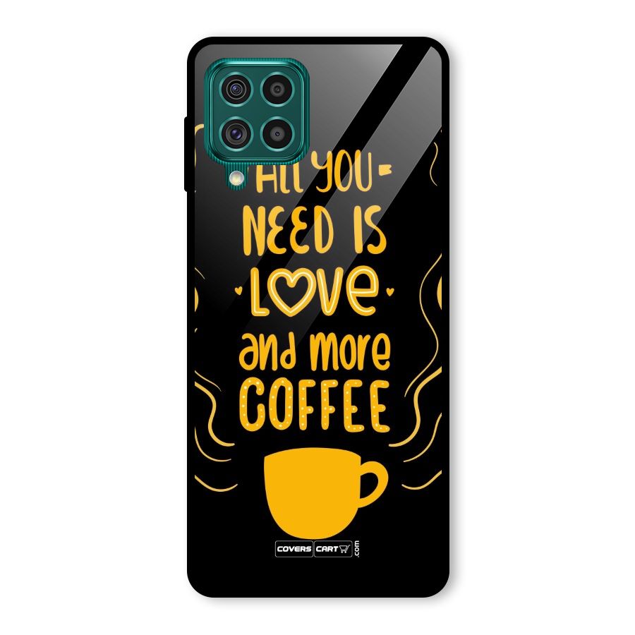 Love and More Coffee Glass Back Case for Galaxy F62
