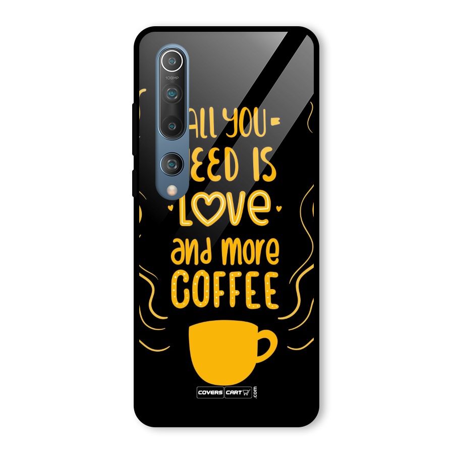 Love and More Coffee Glass Back Case for Mi 10