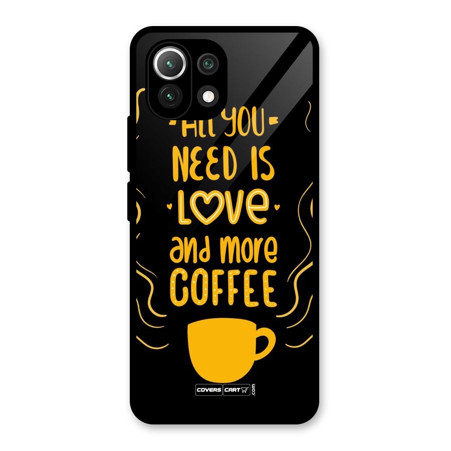 Love and More Coffee Glass Back Case for Mi 11 Lite NE 5G