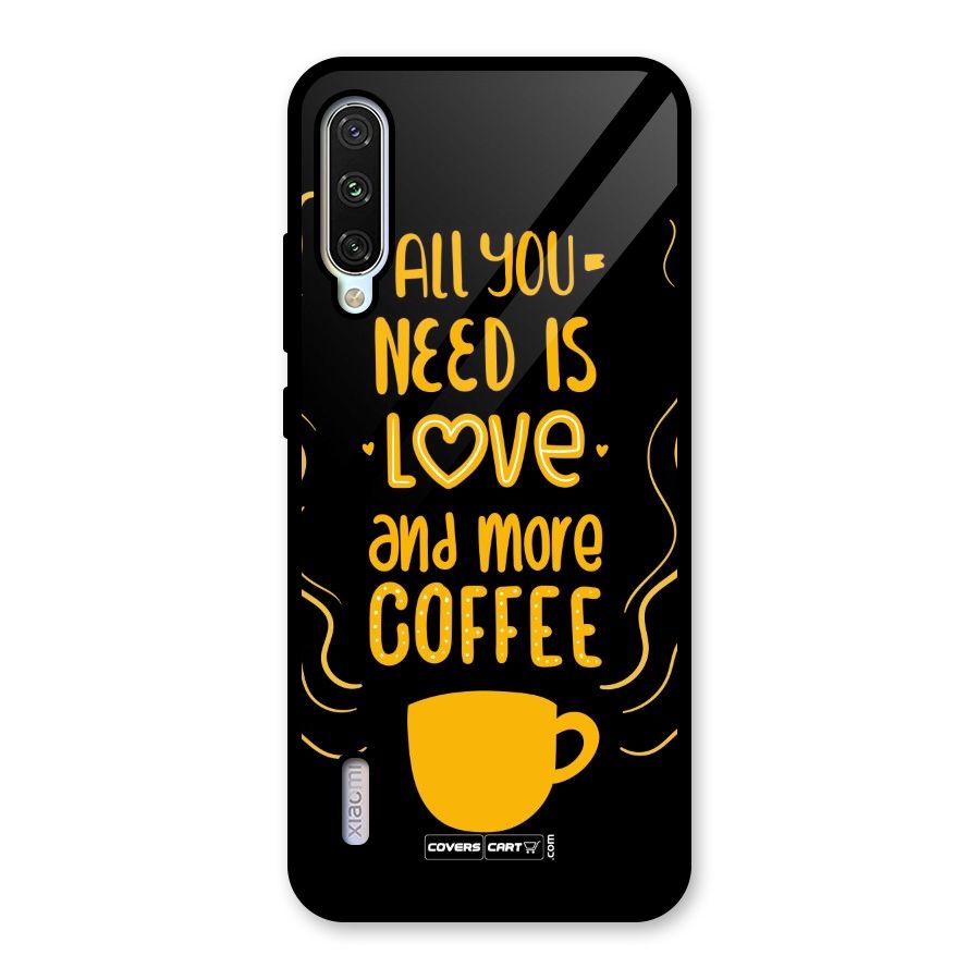 Love and More Coffee Glass Back Case for Mi A3