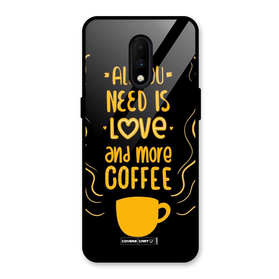 Love and More Coffee Glass Back Case for OnePlus 7