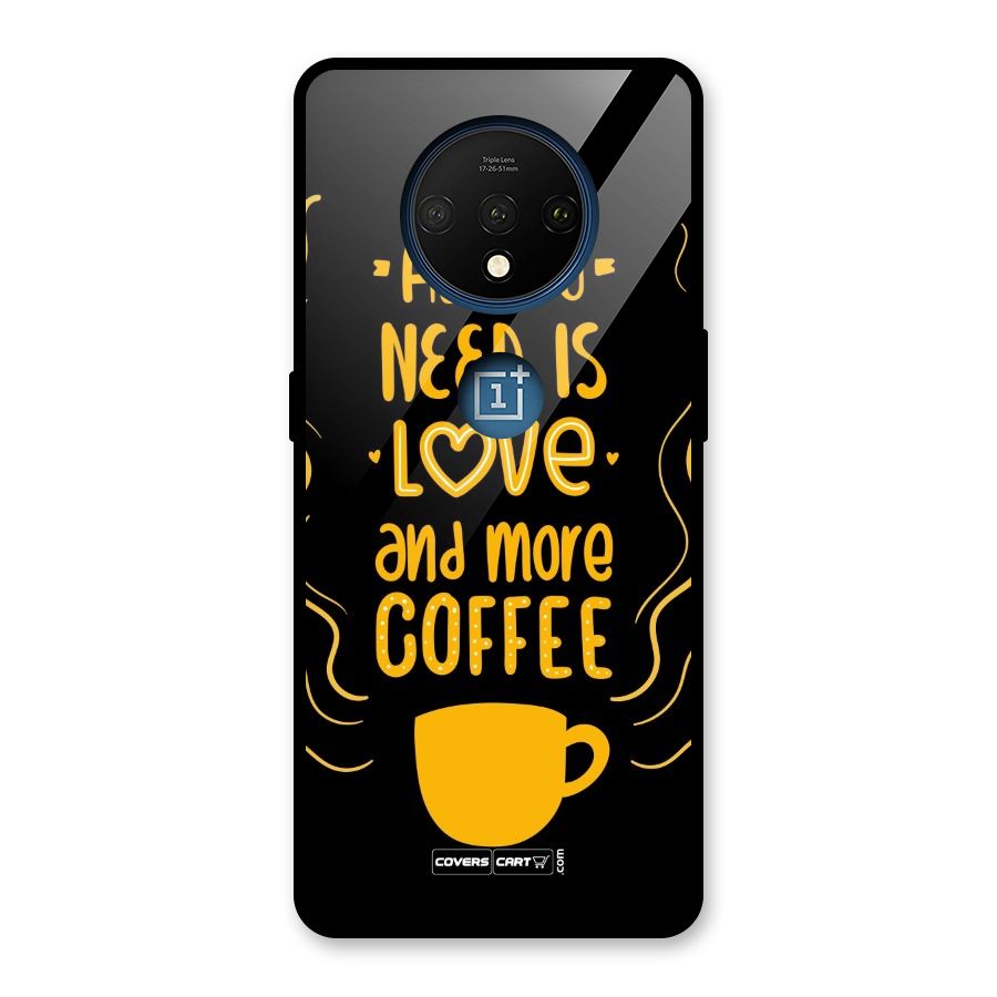 Love and More Coffee Glass Back Case for OnePlus 7T