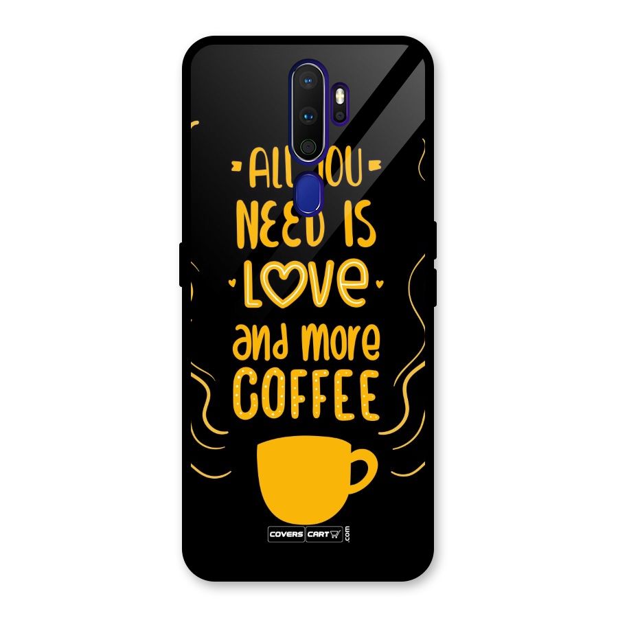 Love and More Coffee Glass Back Case for Oppo A9 (2020)