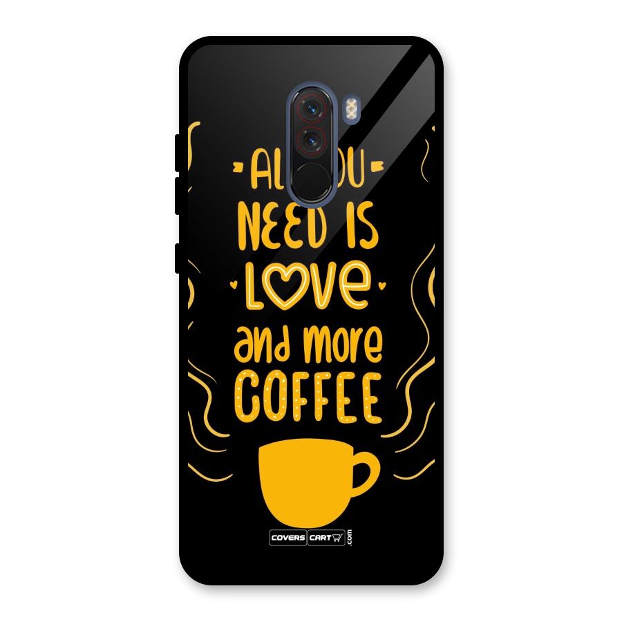 Love and More Coffee Glass Back Case for Poco F1
