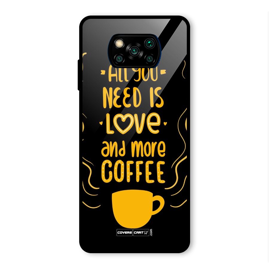 Love and More Coffee Glass Back Case for Poco X3 Pro