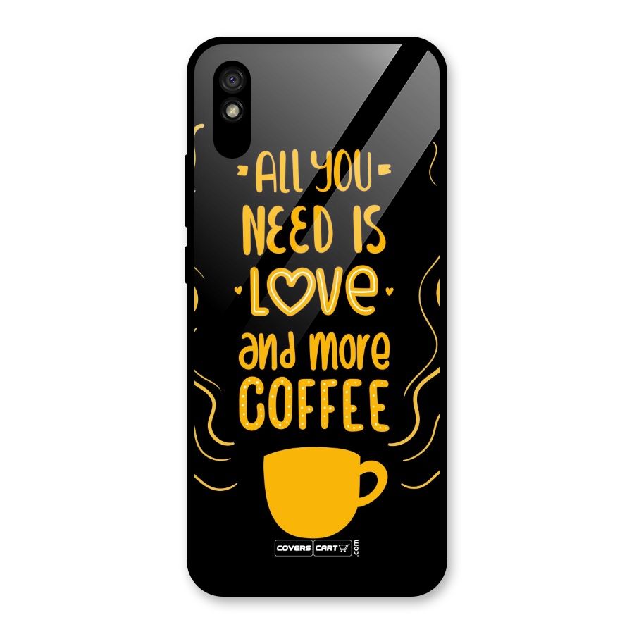 Love and More Coffee Glass Back Case for Redmi 9A