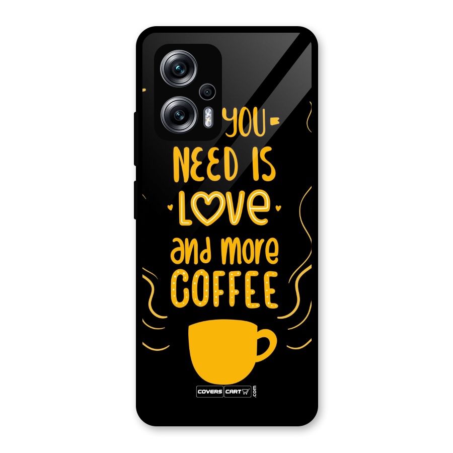 Love and More Coffee Glass Back Case for Redmi K50i