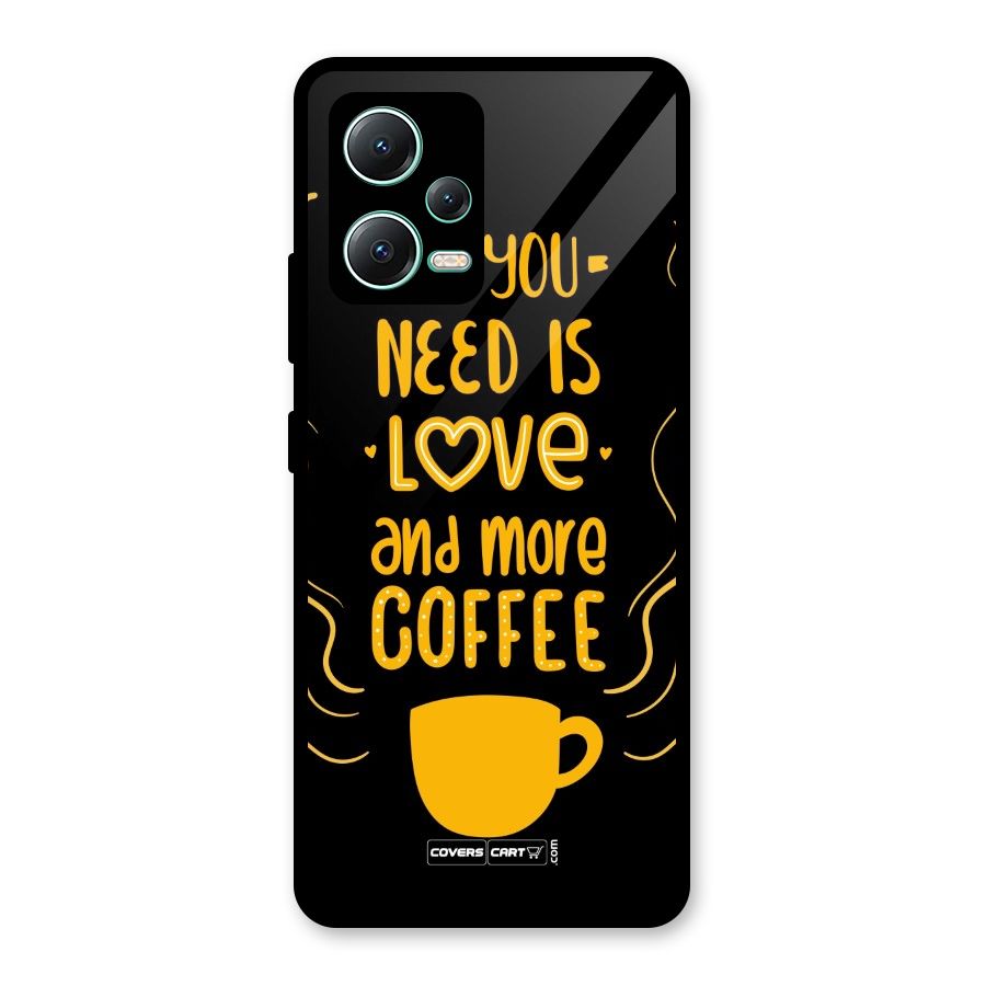 Love and More Coffee Glass Back Case for Redmi Note 12 5G