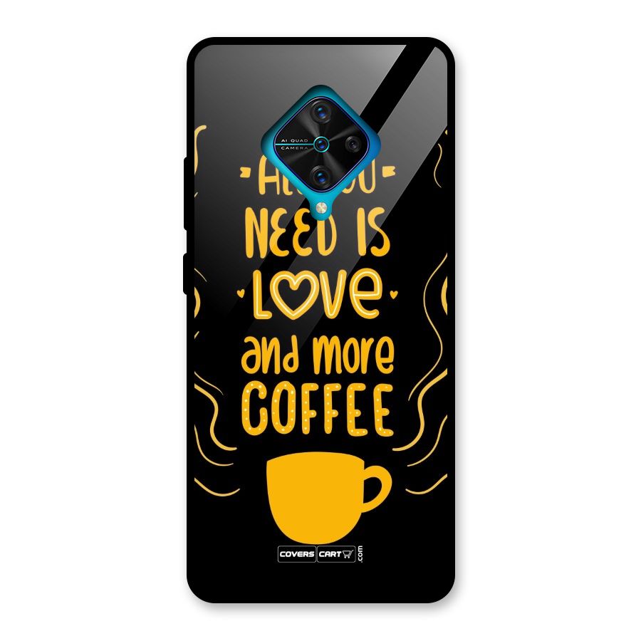 Love and More Coffee Glass Back Case for Vivo S1 Pro