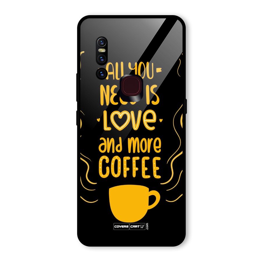 Love and More Coffee Glass Back Case for Vivo V15