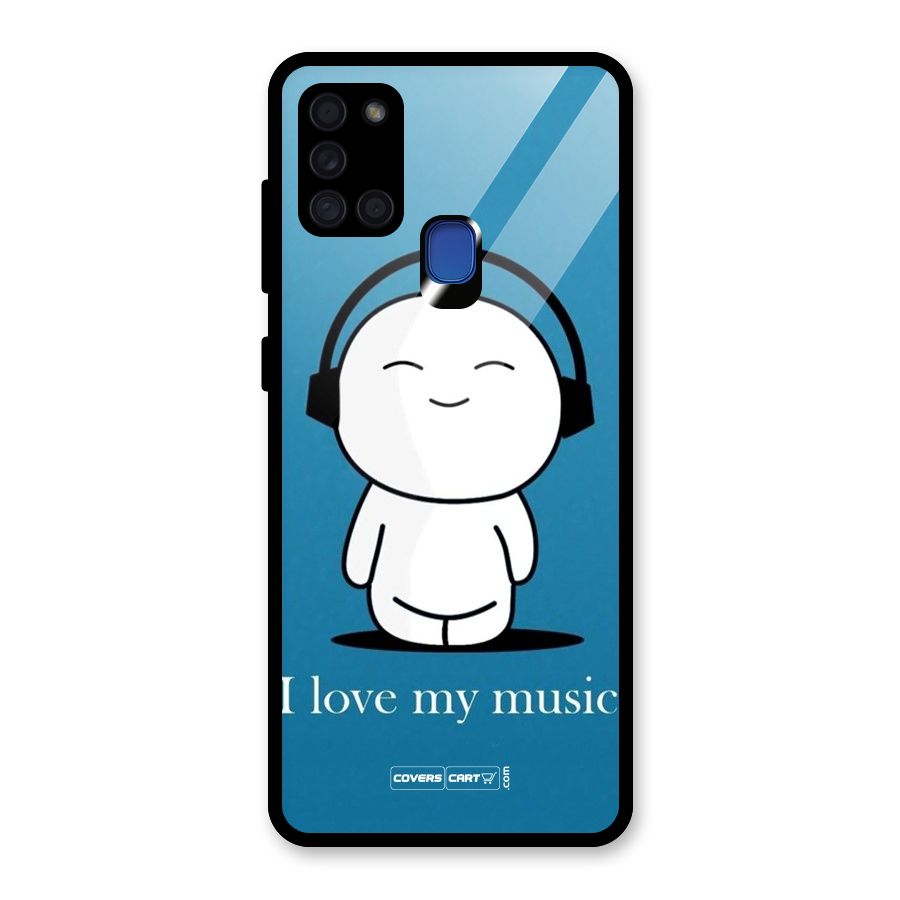 Love for Music Glass Back Case for Galaxy A21s