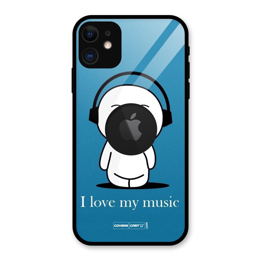 Love for Music Glass Back Case for iPhone 11 Logo Cut