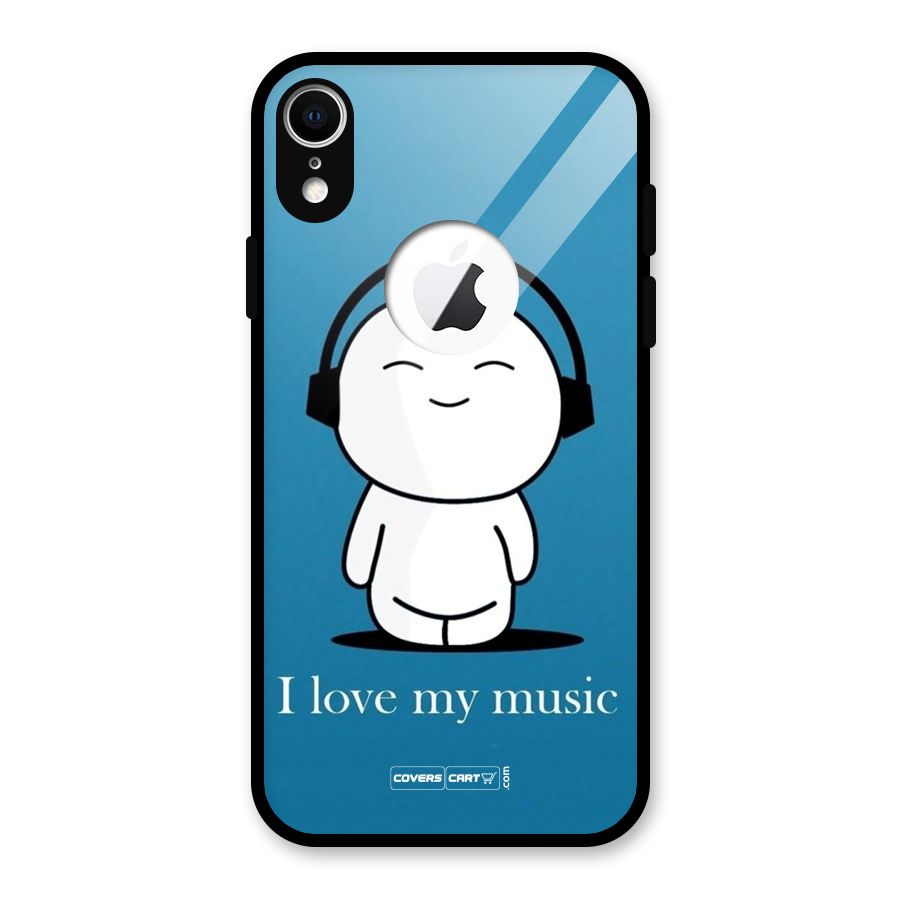 Love for Music Glass Back Case for iPhone XR Logo Cut