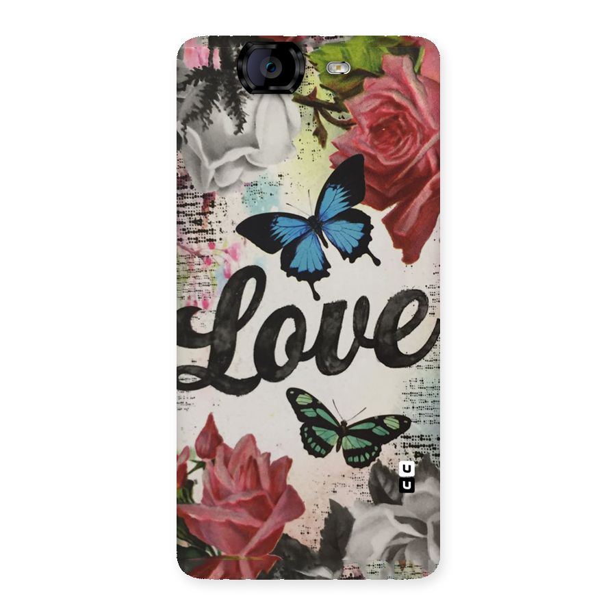 Lovely Butterfly Love Back Case for Canvas Knight A350