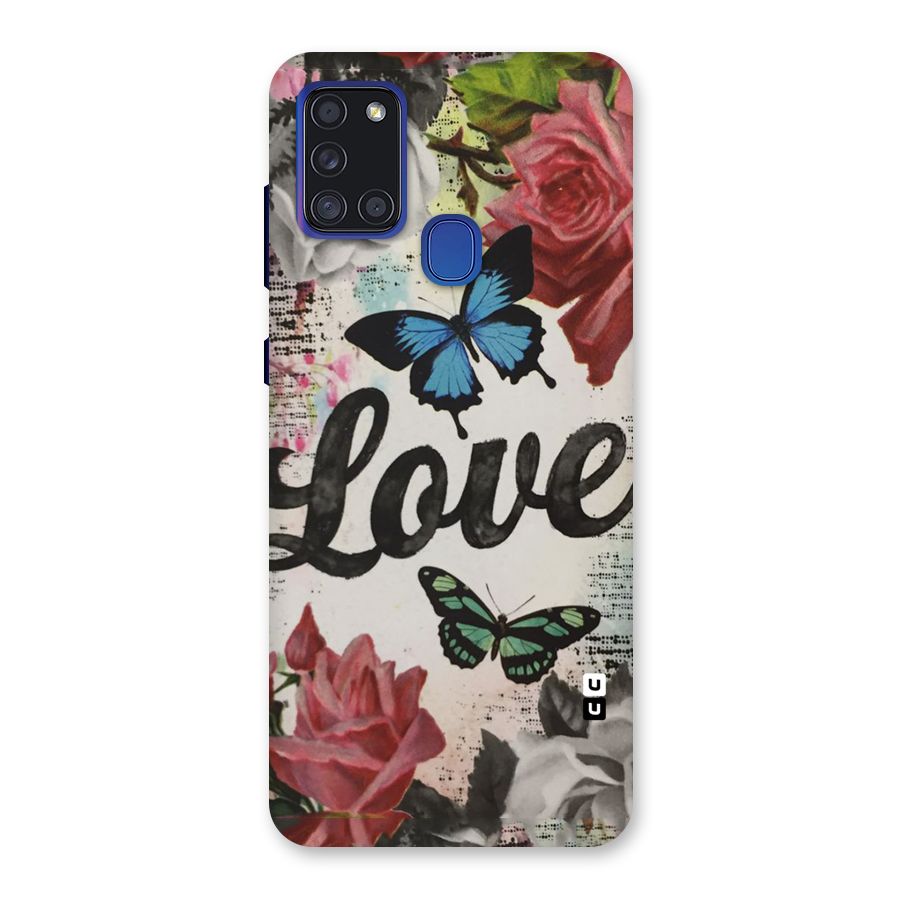 Lovely Butterfly Love Back Case for Galaxy A21s