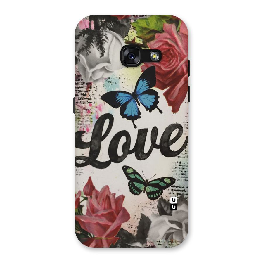 Lovely Butterfly Love Back Case for Galaxy A3 (2017)