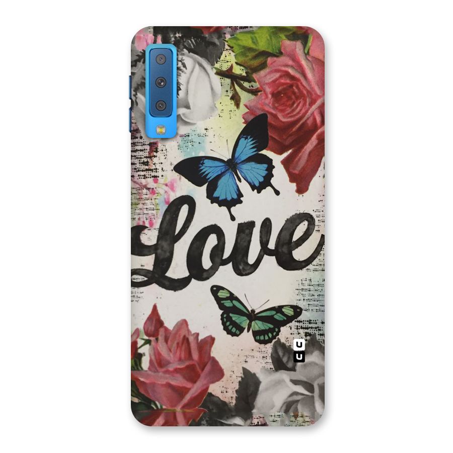 Lovely Butterfly Love Back Case for Galaxy A7 (2018)