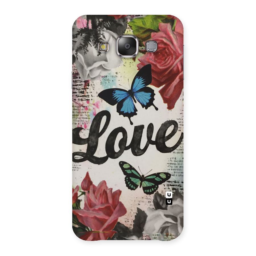 Lovely Butterfly Love Back Case for Galaxy E7