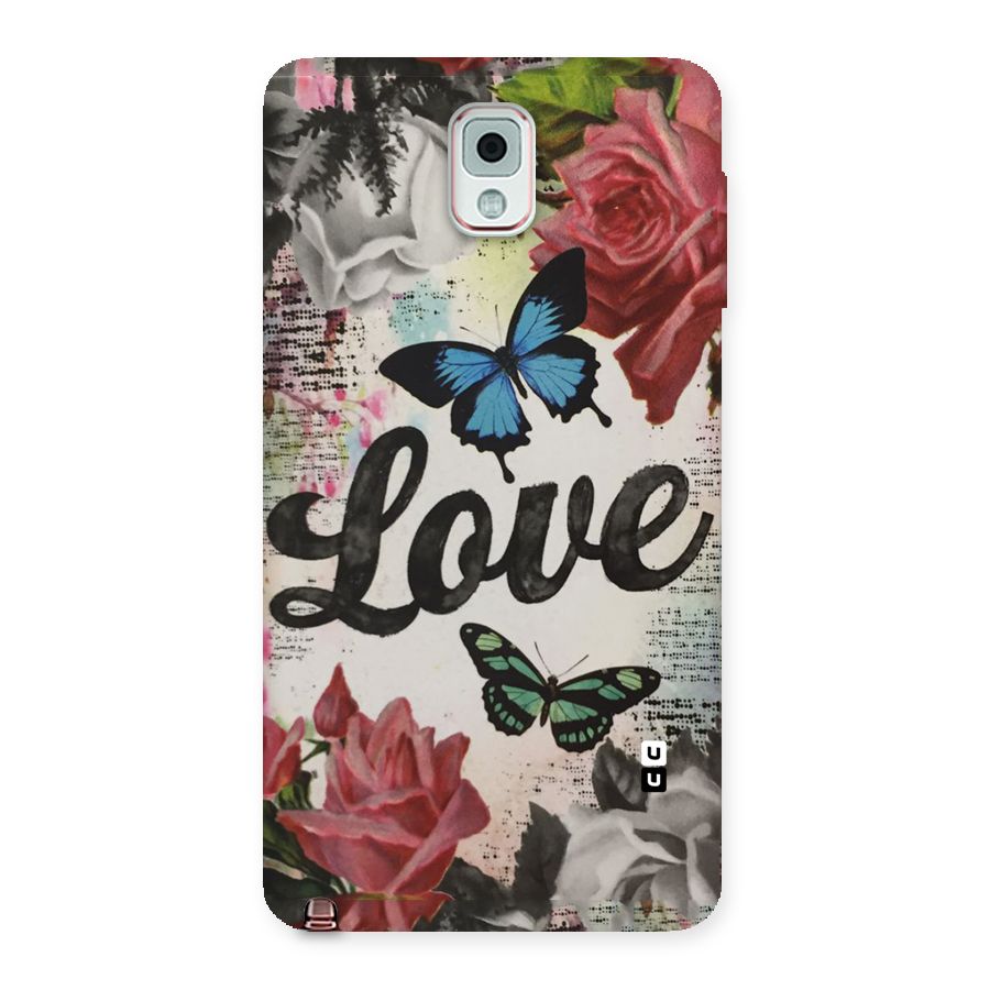 Lovely Butterfly Love Back Case for Galaxy Note 3