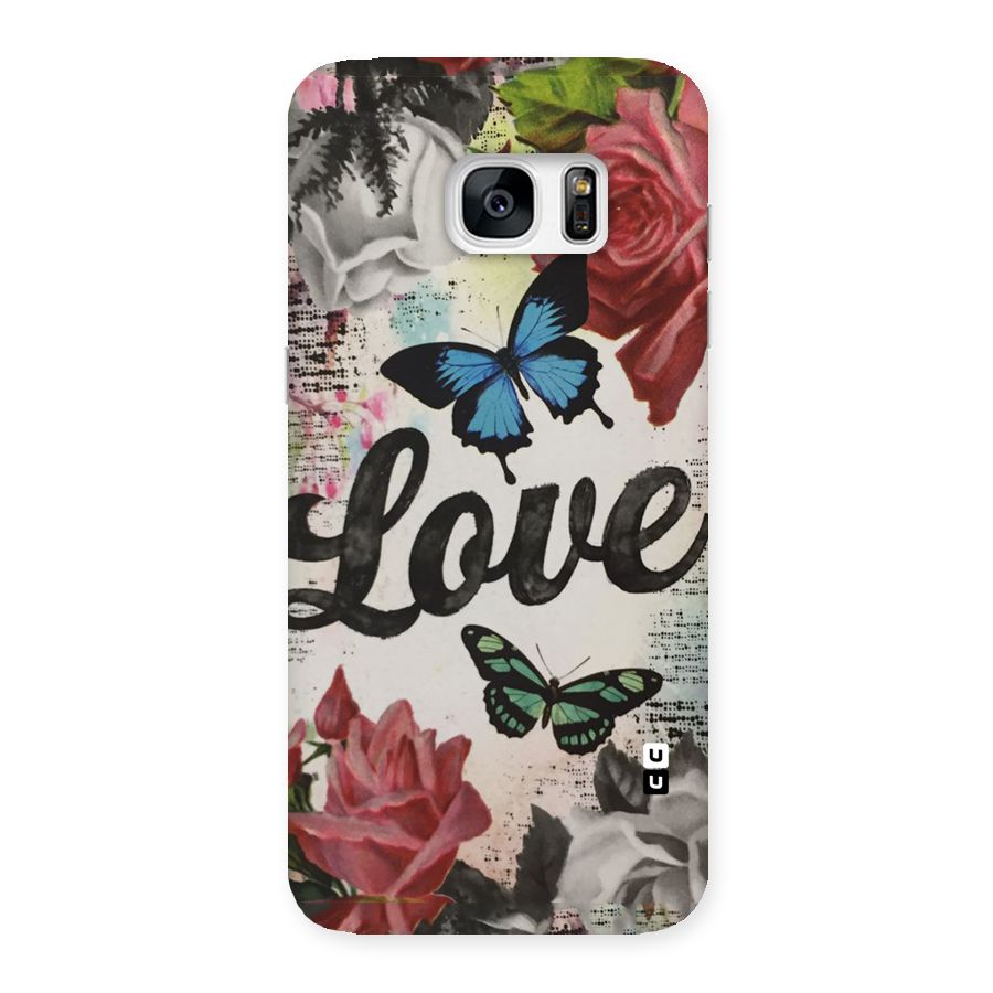 Lovely Butterfly Love Back Case for Galaxy S7 Edge