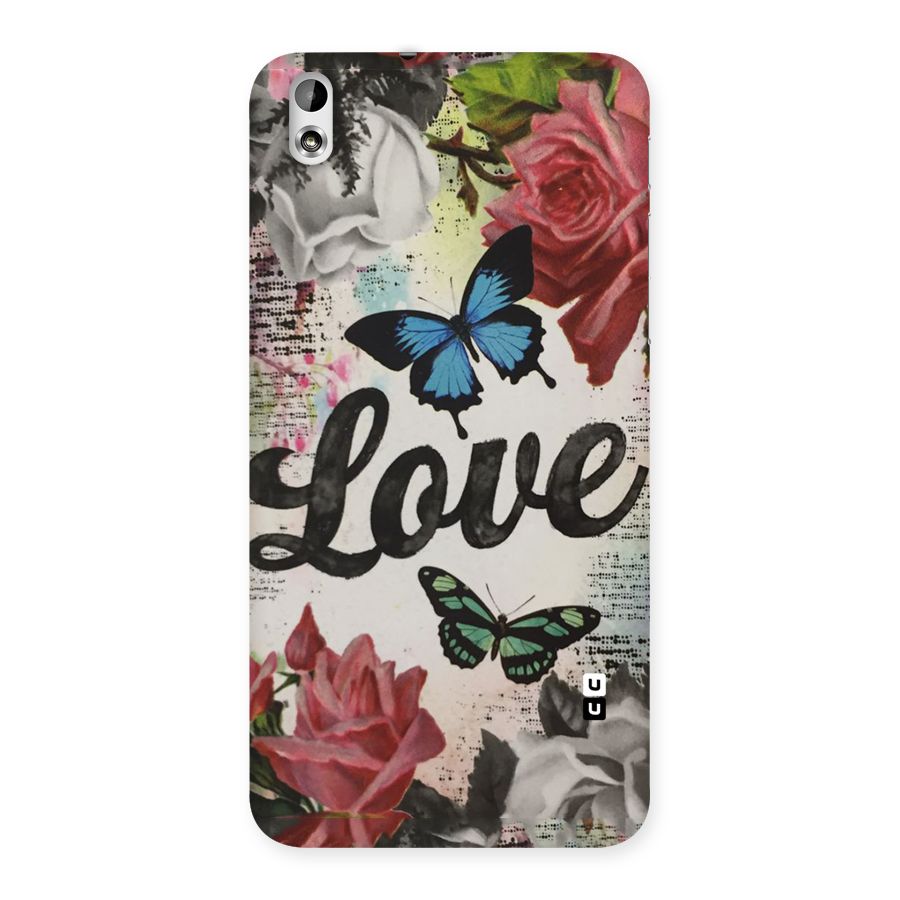 Lovely Butterfly Love Back Case for HTC Desire 816g