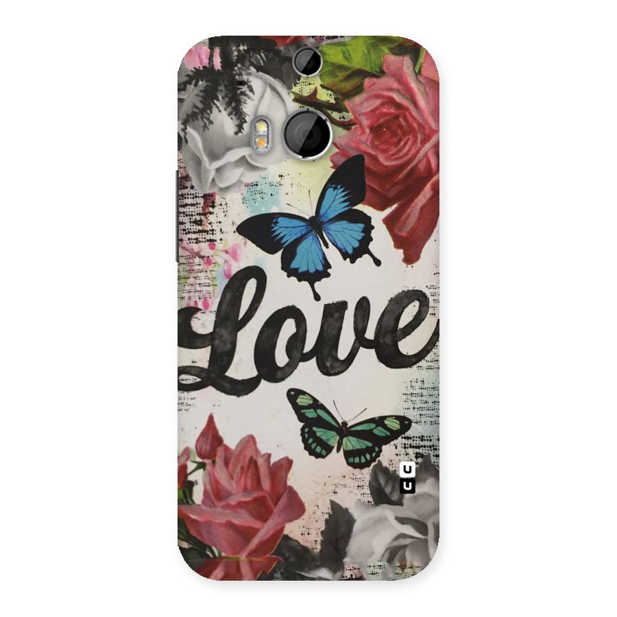Lovely Butterfly Love Back Case for HTC One M8