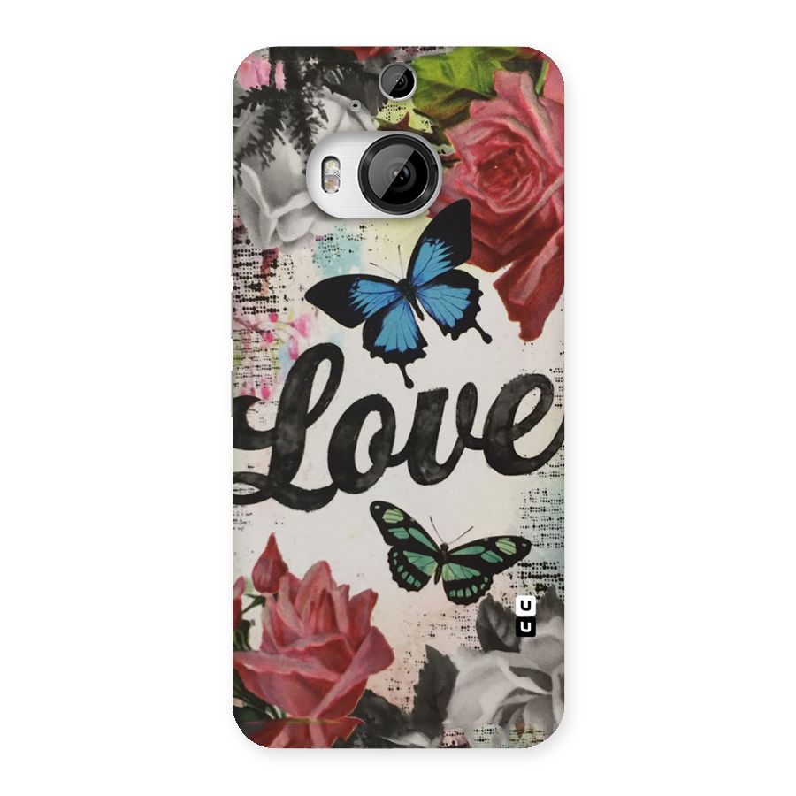 Lovely Butterfly Love Back Case for HTC One M9 Plus