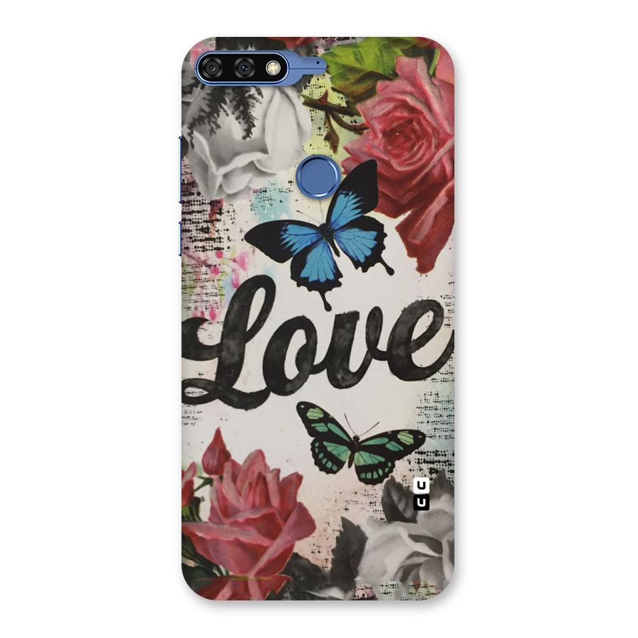 Lovely Butterfly Love Back Case for Honor 7C