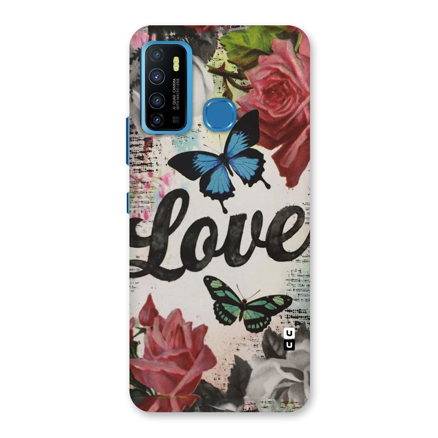 Lovely Butterfly Love Back Case for Infinix Hot 9