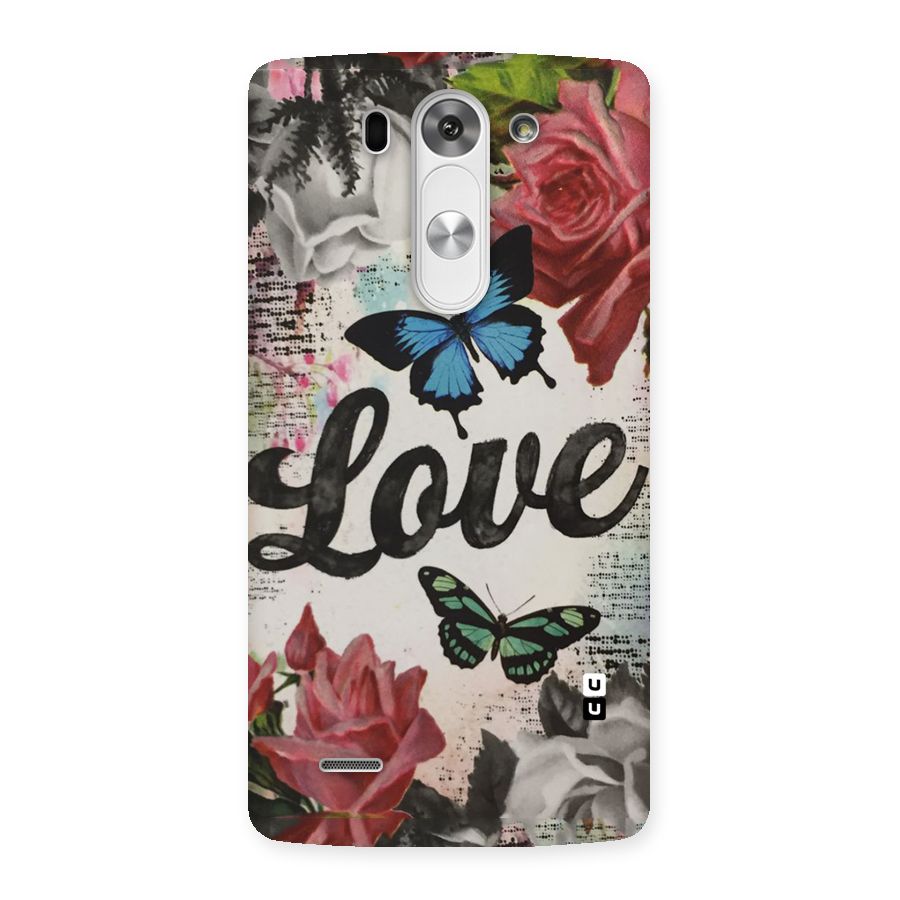 Lovely Butterfly Love Back Case for LG G3 Beat