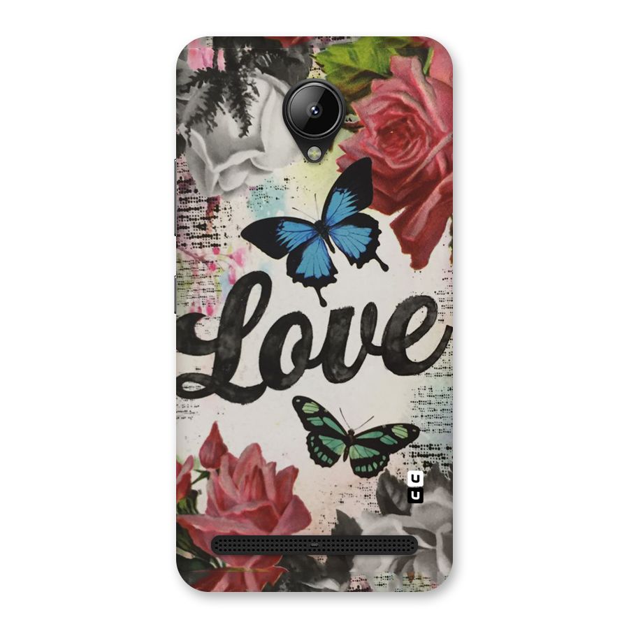 Lovely Butterfly Love Back Case for Lenovo C2