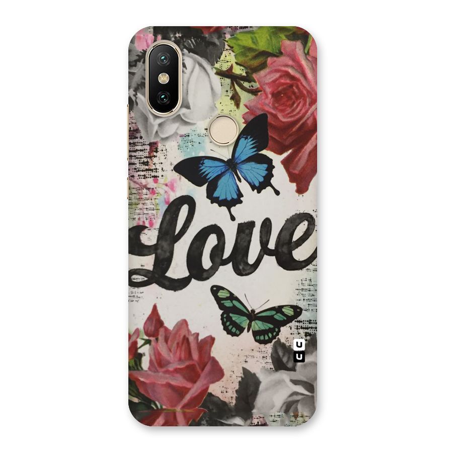 Lovely Butterfly Love Back Case for Mi A2