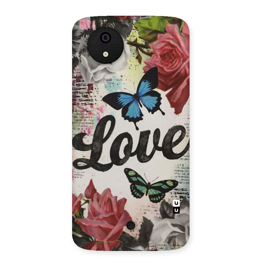 Lovely Butterfly Love Back Case for Micromax Canvas A1