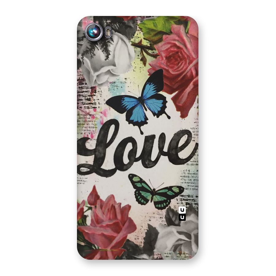 Lovely Butterfly Love Back Case for Micromax Canvas Fire 4 A107