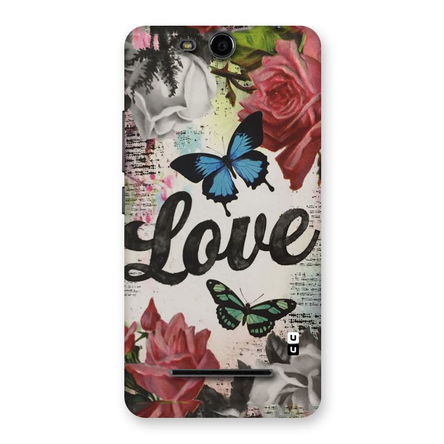 Lovely Butterfly Love Back Case for Micromax Canvas Juice 3 Q392