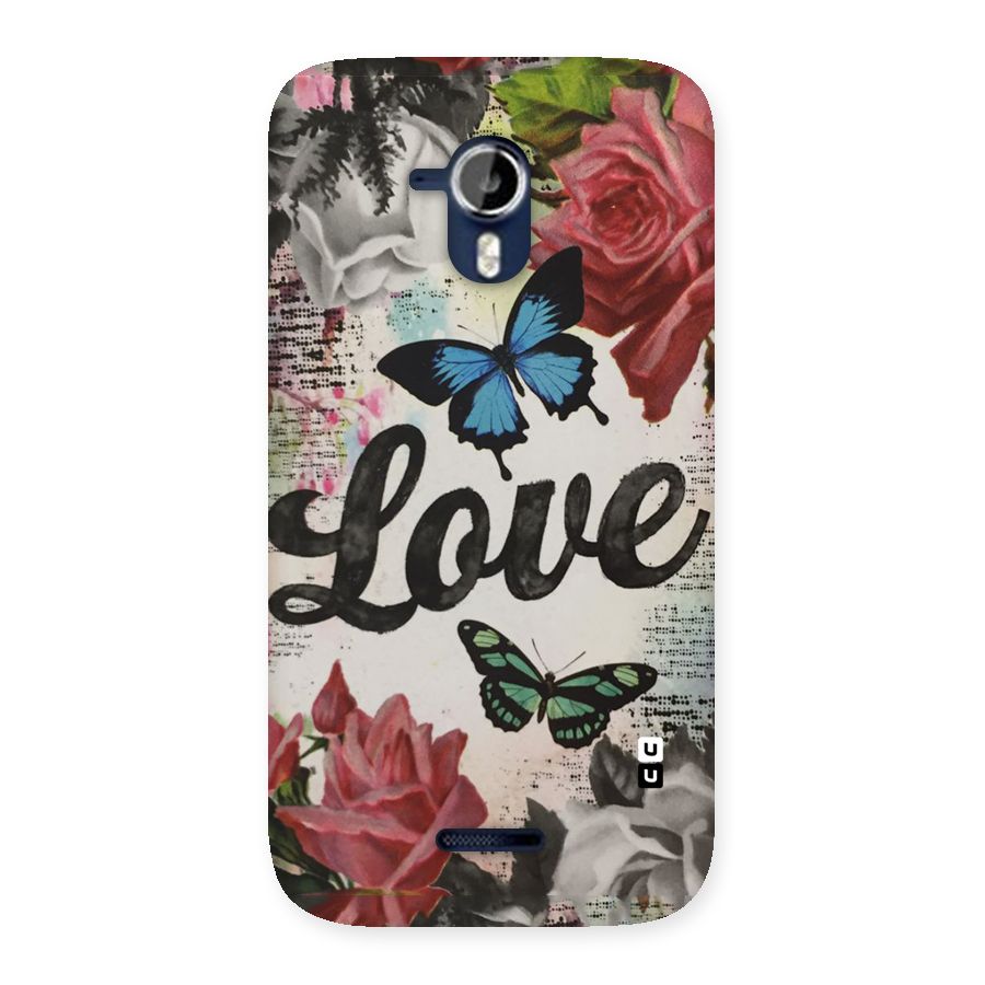 Lovely Butterfly Love Back Case for Micromax Canvas Magnus A117