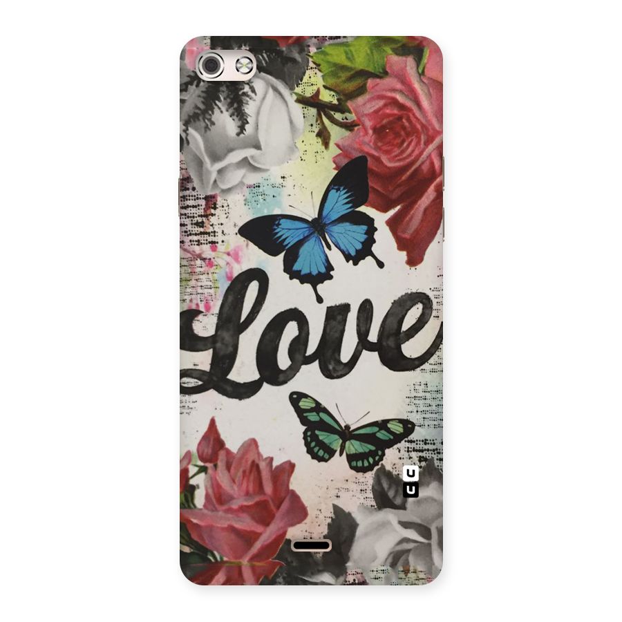 Lovely Butterfly Love Back Case for Micromax Canvas Silver 5