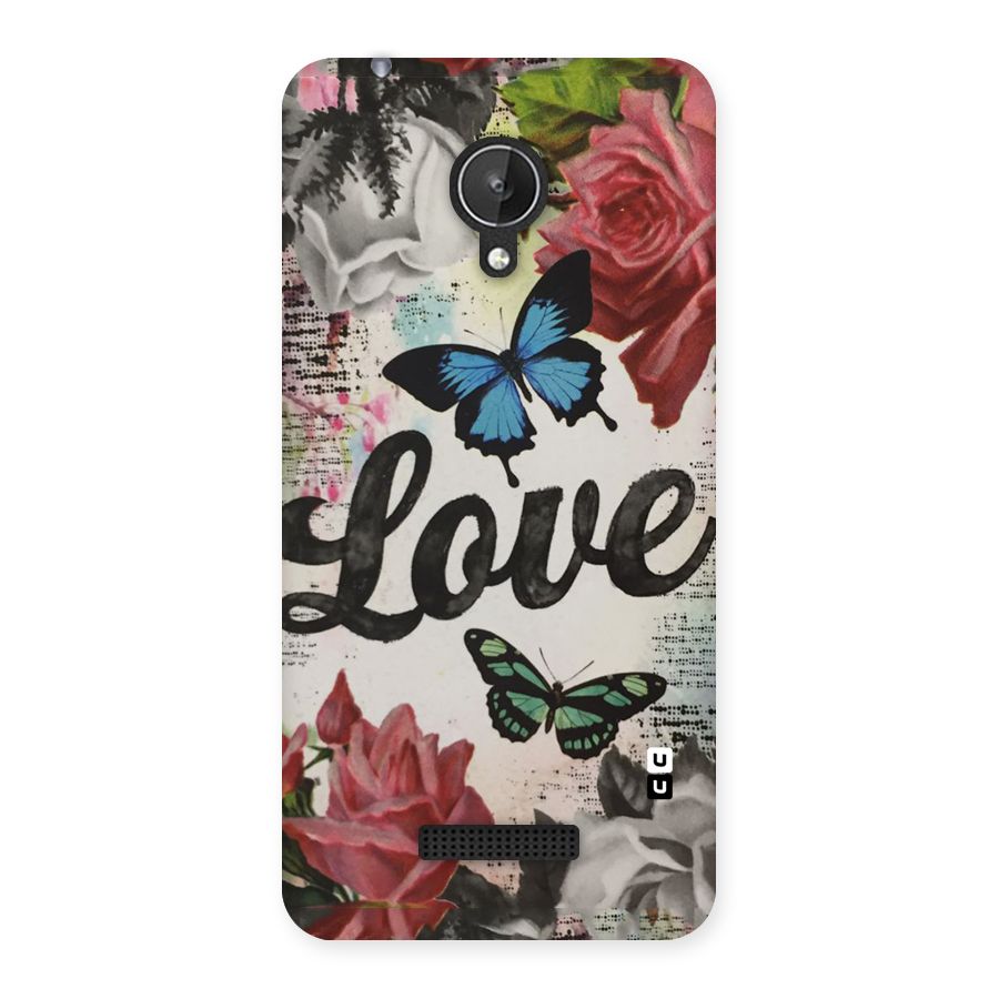 Lovely Butterfly Love Back Case for Micromax Canvas Spark Q380
