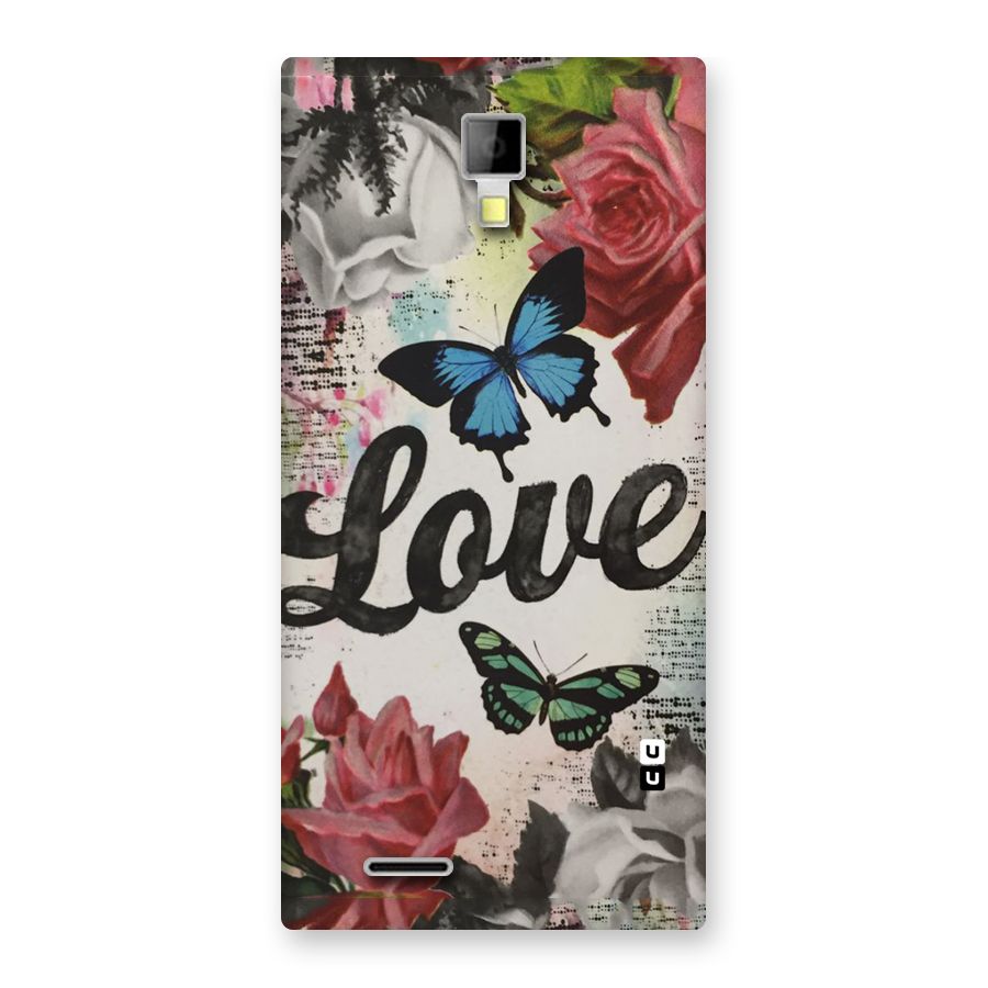 Lovely Butterfly Love Back Case for Micromax Canvas Xpress A99