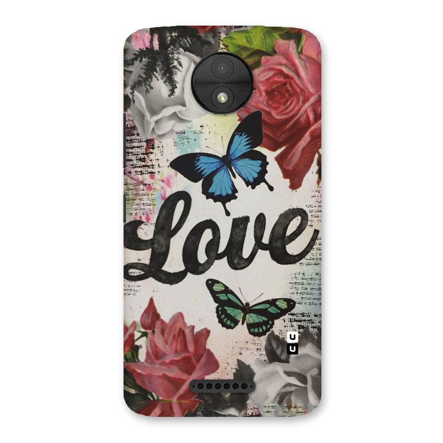 Lovely Butterfly Love Back Case for Moto C