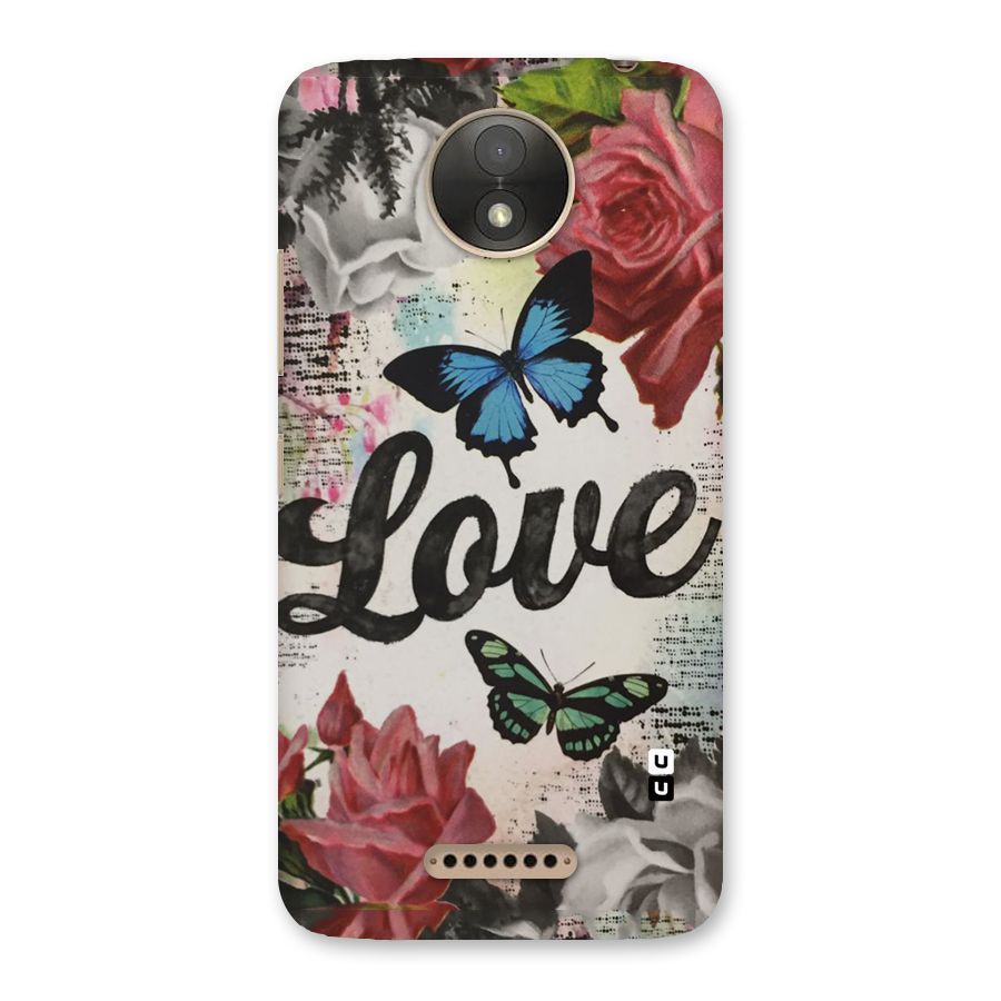 Lovely Butterfly Love Back Case for Moto C Plus