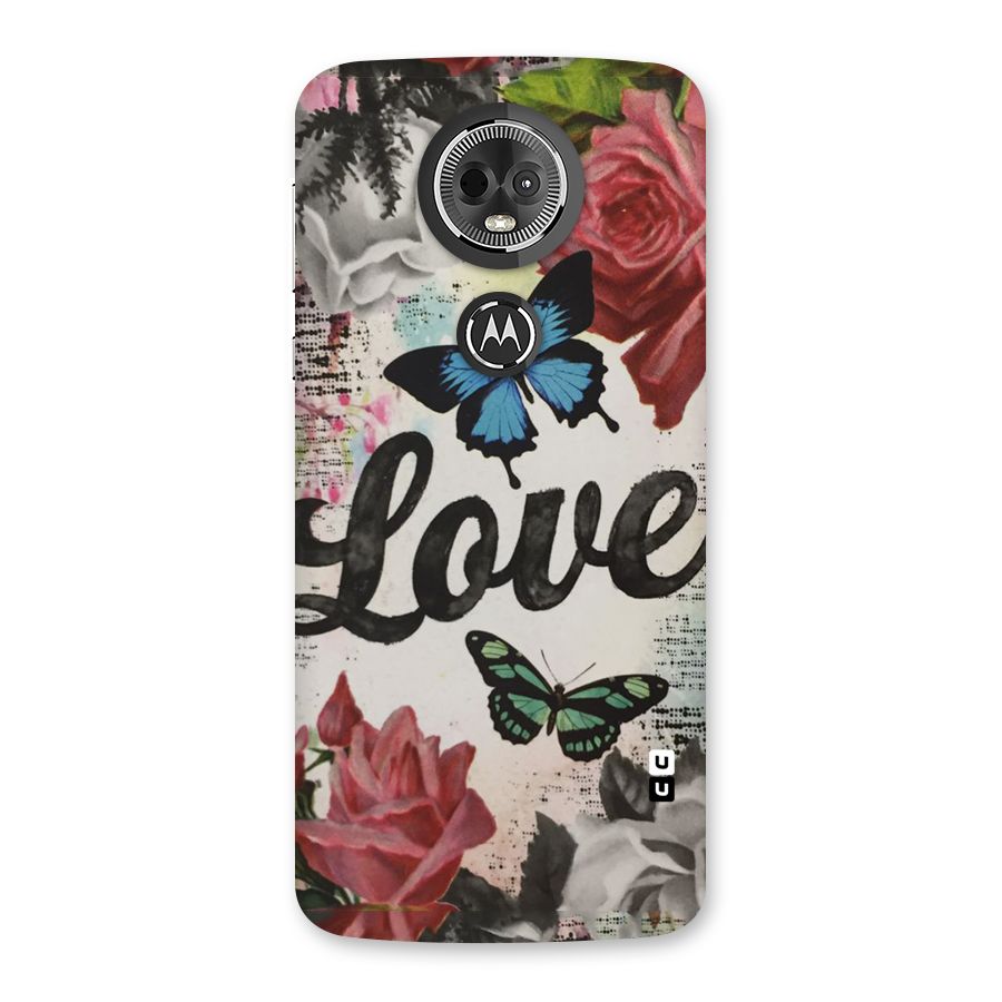 Lovely Butterfly Love Back Case for Moto E5 Plus