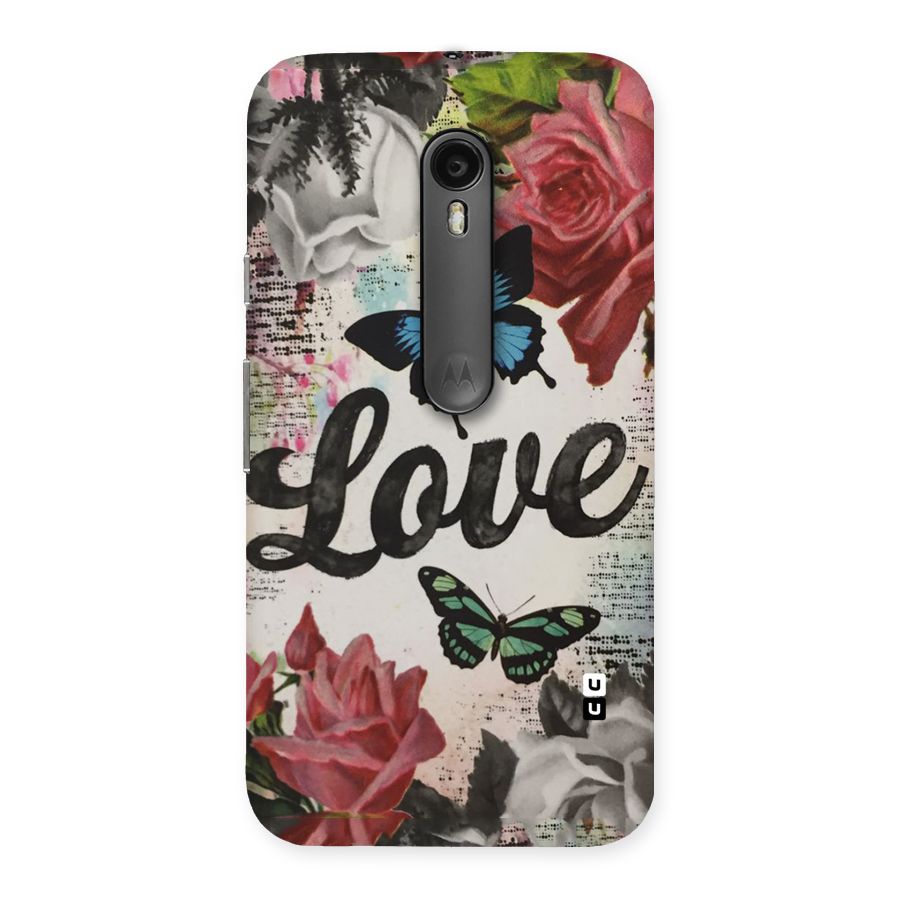 Lovely Butterfly Love Back Case for Moto G Turbo