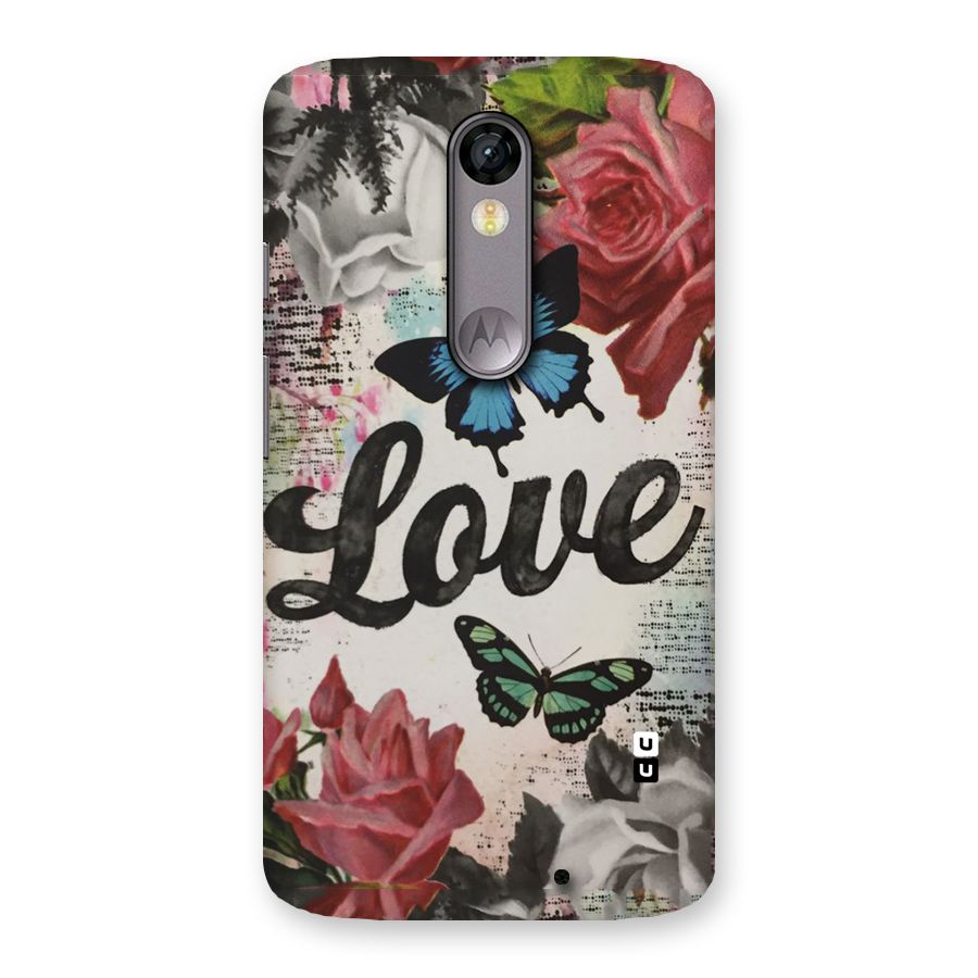 Lovely Butterfly Love Back Case for Moto X Force