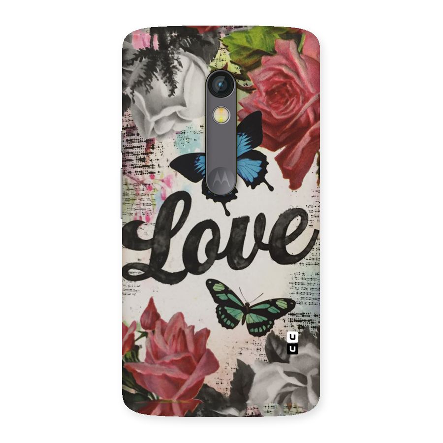 Lovely Butterfly Love Back Case for Moto X Play