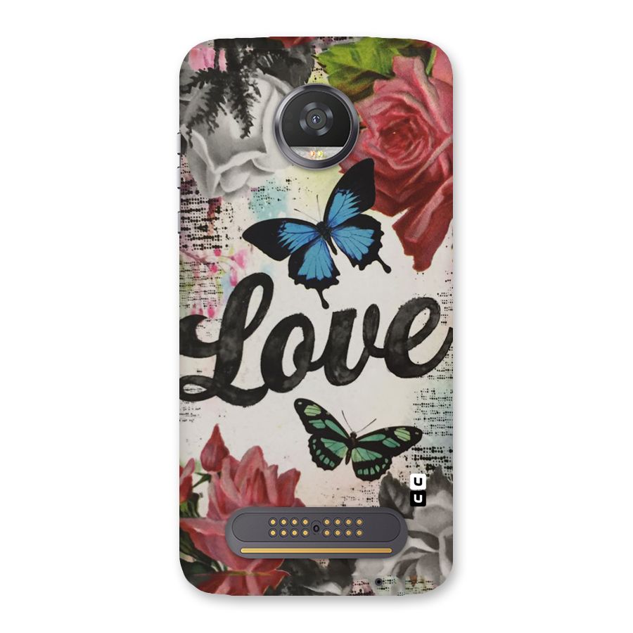 Lovely Butterfly Love Back Case for Moto Z2 Play