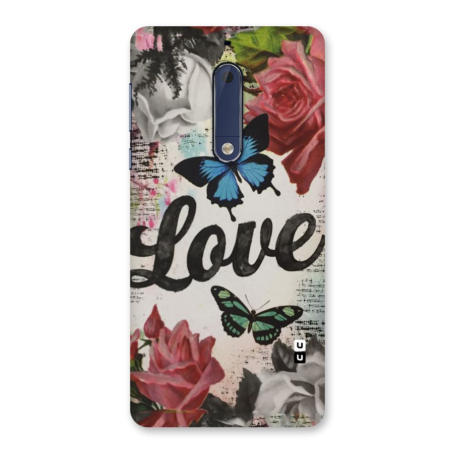 Lovely Butterfly Love Back Case for Nokia 5