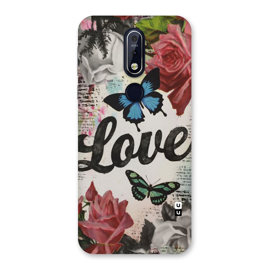 Lovely Butterfly Love Back Case for Nokia 7.1
