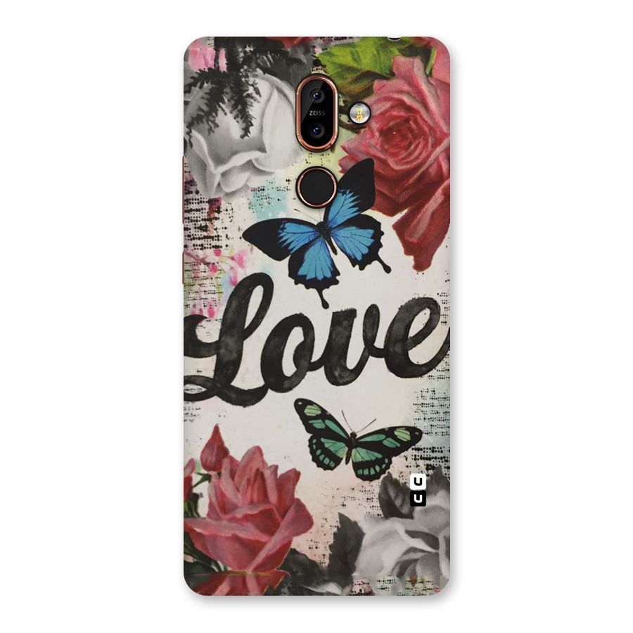 Lovely Butterfly Love Back Case for Nokia 7 Plus
